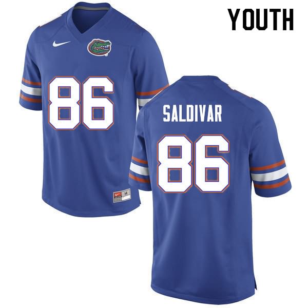 Youth NCAA Florida Gators Andres Saldivar #86 Stitched Authentic Nike Blue College Football Jersey ZGI8665GC